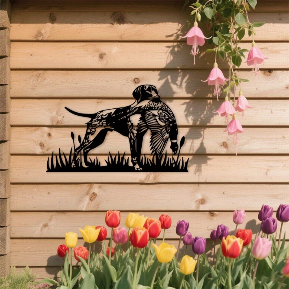 Hunting Dog Outdoor - CIFBUY Metalowa dekoracja ścienna z wizerunkiem