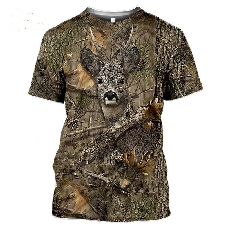 Wildman Hunting & Outdoor - Koszulka 3D z kamuflażem, motywem dzikiego